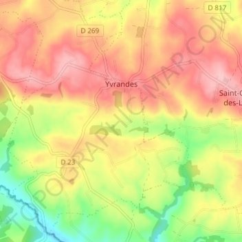 Le Rocher topographic map, elevation, terrain