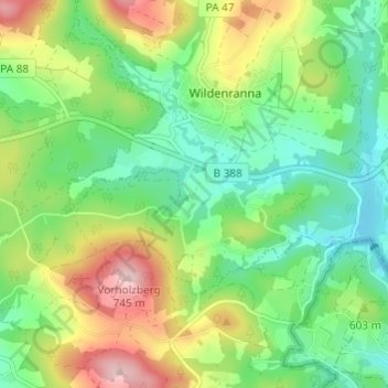 Rannahof topographic map, elevation, terrain