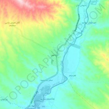 Bawanur topographic map, elevation, terrain