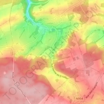 Maulenne topographic map, elevation, terrain