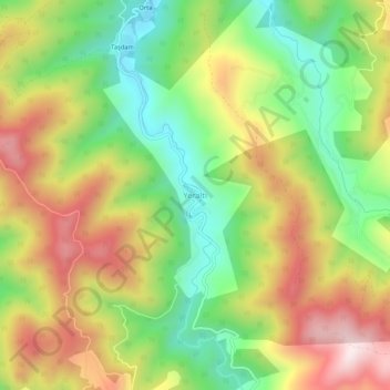 Yeraltı topographic map, elevation, terrain