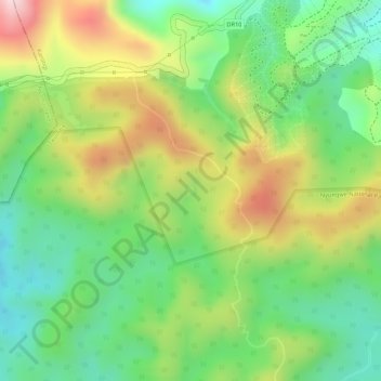 Primary Source of the Nile topographic map, elevation, terrain