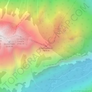 Schönbachkopf topographic map, elevation, terrain