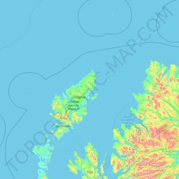 Back topographic map, elevation, terrain