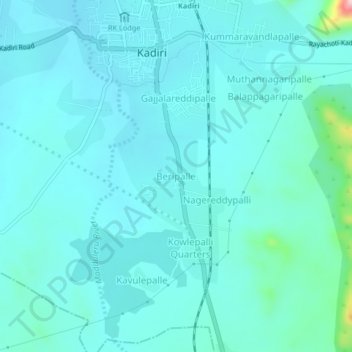 Beripalle topographic map, elevation, terrain