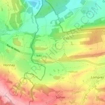 Froidlieu topographic map, elevation, terrain
