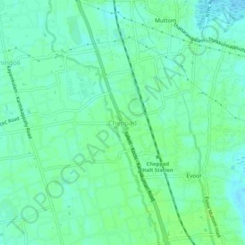 Cheppad topographic map, elevation, terrain