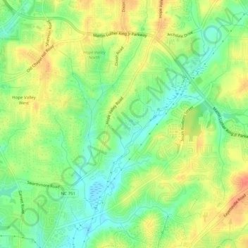 Surry Green topographic map, elevation, terrain