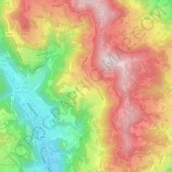 Alvese topographic map, elevation, terrain