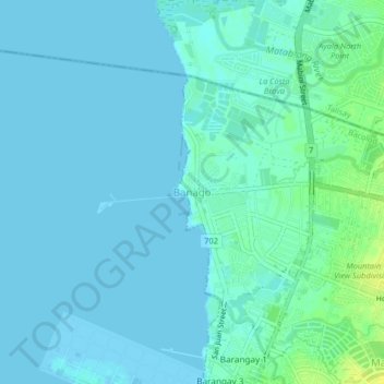Banago topographic map, elevation, terrain