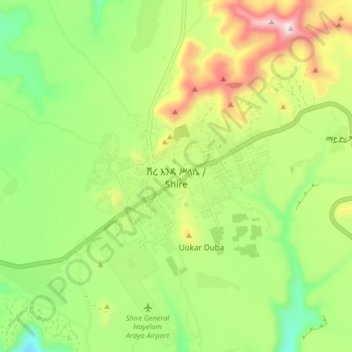 Shire topographic map, elevation, terrain