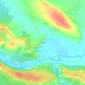 La Touche topographic map, elevation, terrain