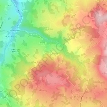 Le Courtioux topographic map, elevation, terrain