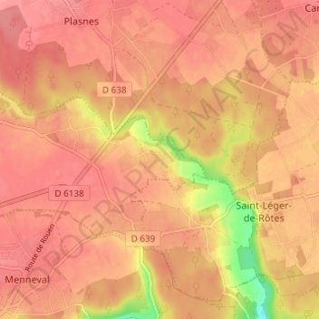 Le Mesnil topographic map, elevation, terrain
