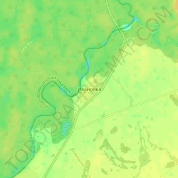 Ивановка topographic map, elevation, terrain