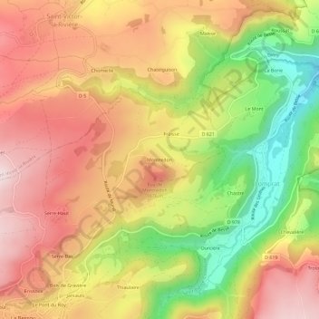 Montredon topographic map, elevation, terrain