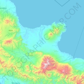 Tufi District topographic map, elevation, terrain