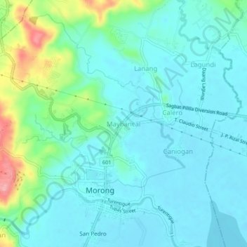 Maybancal topographic map, elevation, terrain