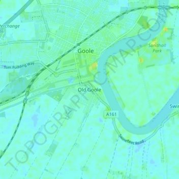 Old Goole topographic map, elevation, terrain