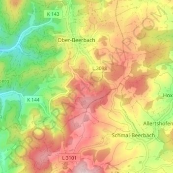 Steigerts topographic map, elevation, terrain