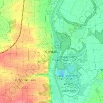 Garstadt topographic map, elevation, terrain