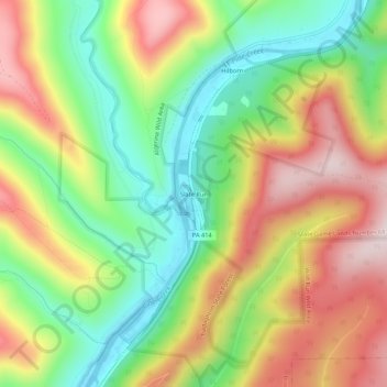 Slate Run topographic map, elevation, terrain