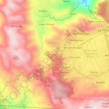 Ampasit topographic map, elevation, terrain