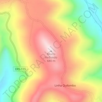 Morro Redondo topographic map, elevation, terrain