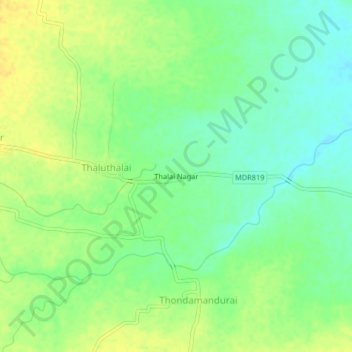 Thalai Nagar topographic map, elevation, terrain