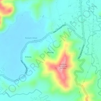 Embung topographic map, elevation, terrain