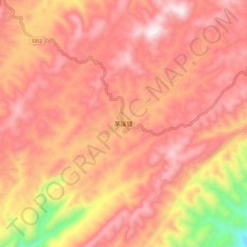 茅溪镇 topographic map, elevation, terrain