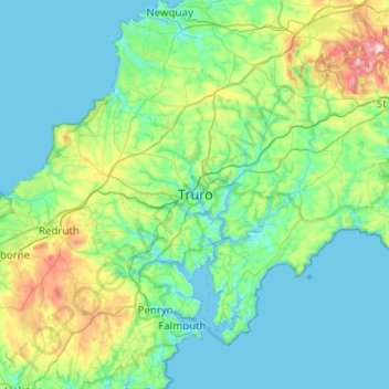 Truro topographic map, elevation, terrain
