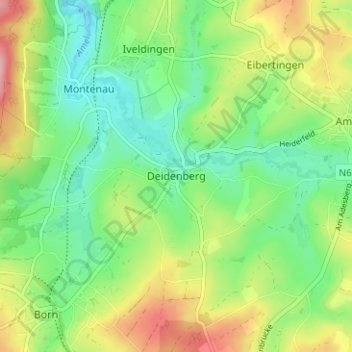 Deidenberg topographic map, elevation, terrain