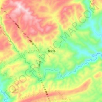 白泥镇 topographic map, elevation, terrain