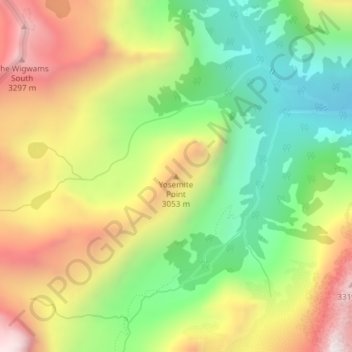 Yosemite Point topographic map, elevation, terrain