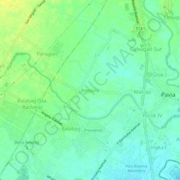 Amparo topographic map, elevation, terrain