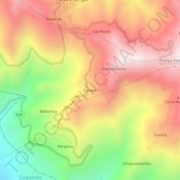 Catapo topographic map, elevation, terrain