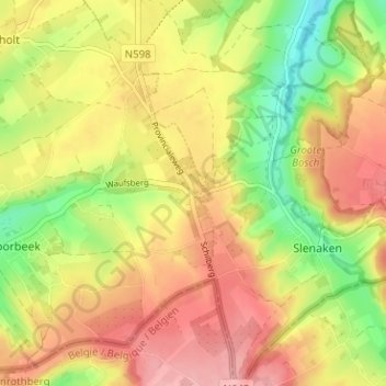 Hoogcruts topographic map, elevation, terrain