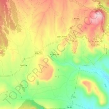 Patalache topographic map, elevation, terrain