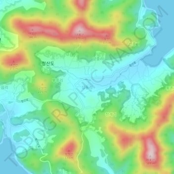 Sangdong-ri topographic map, elevation, terrain