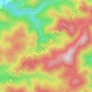 La Salle topographic map, elevation, terrain