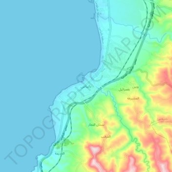 Baniyas topographic map, elevation, terrain