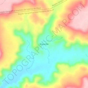 Mocambo topographic map, elevation, terrain