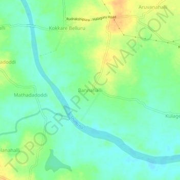 Bannahalli topographic map, elevation, terrain