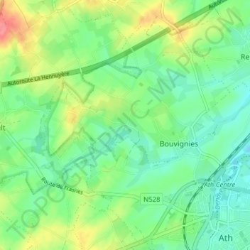 Marais topographic map, elevation, terrain