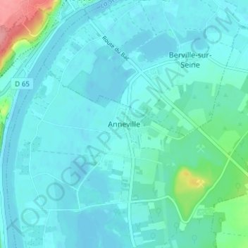 Anneville topographic map, elevation, terrain