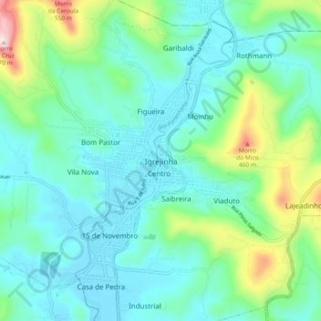 Igrejinha topographic map, elevation, terrain