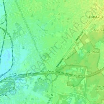 Vriesdonk topographic map, elevation, terrain