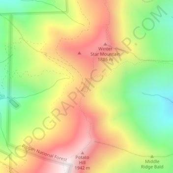 Deep Gap topographic map, elevation, terrain