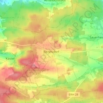 Rezelsdorf topographic map, elevation, terrain